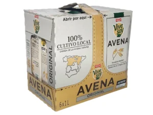 Pack de 6 unidades de Vivesoy Avena de 1 L cada una. Bebida vegetal con un sabor equilibrado, sin azúcares añadidos y fuente de calcio, ideal para cuidar tu alimentación diaria.