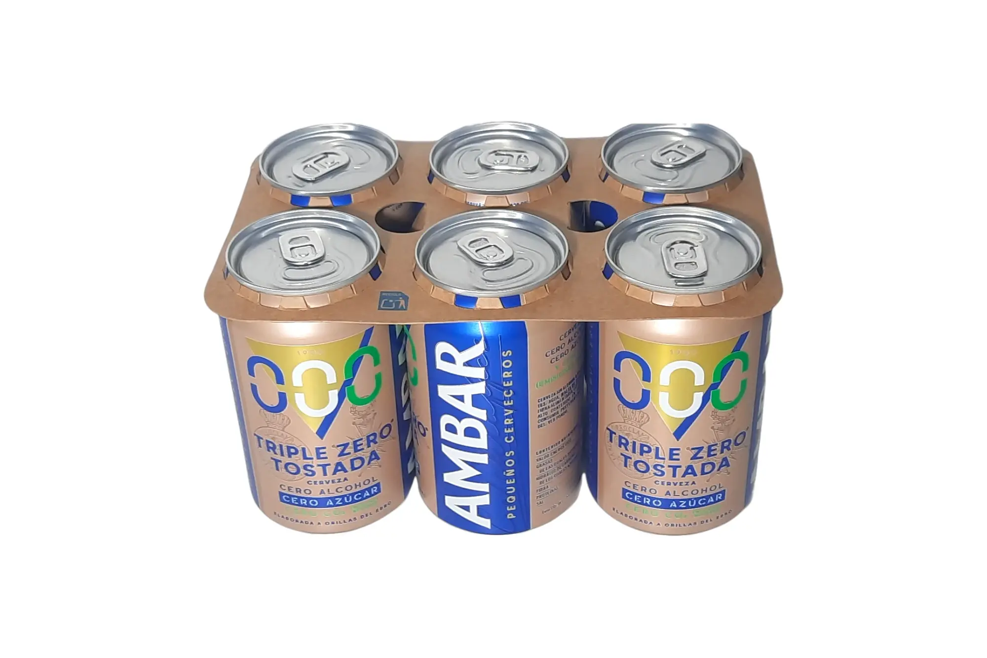 CERVEZA AMBAR TRIPLE 0 TOSTADA BOTE 33 CL PACK 6