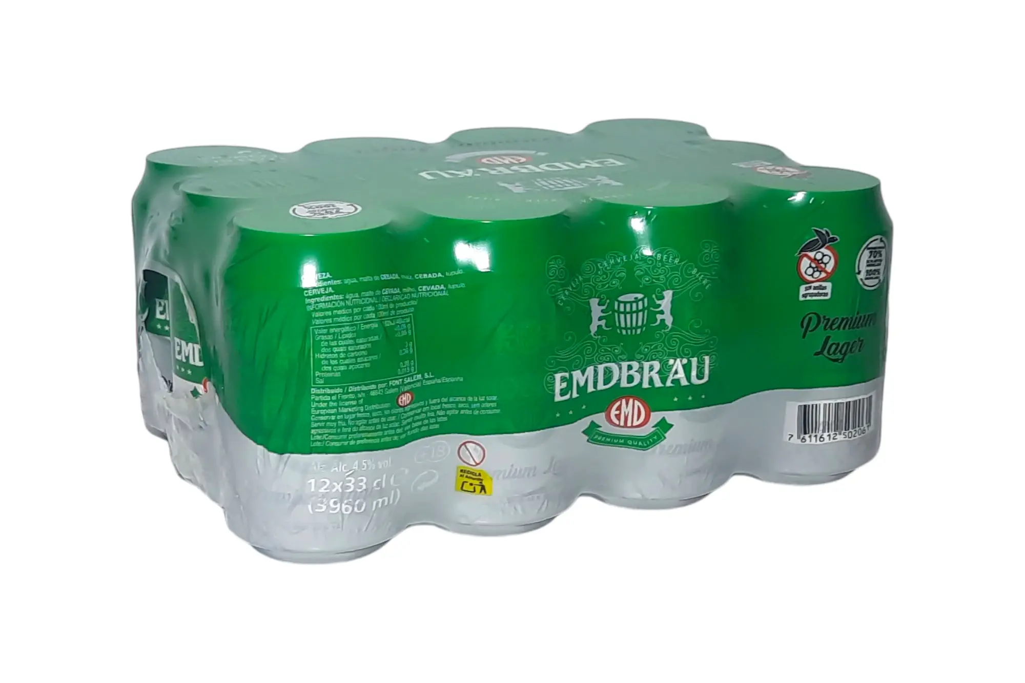 CERVEZA EMBRAU CON ALCOHOL BOTE 33CL PACK 12