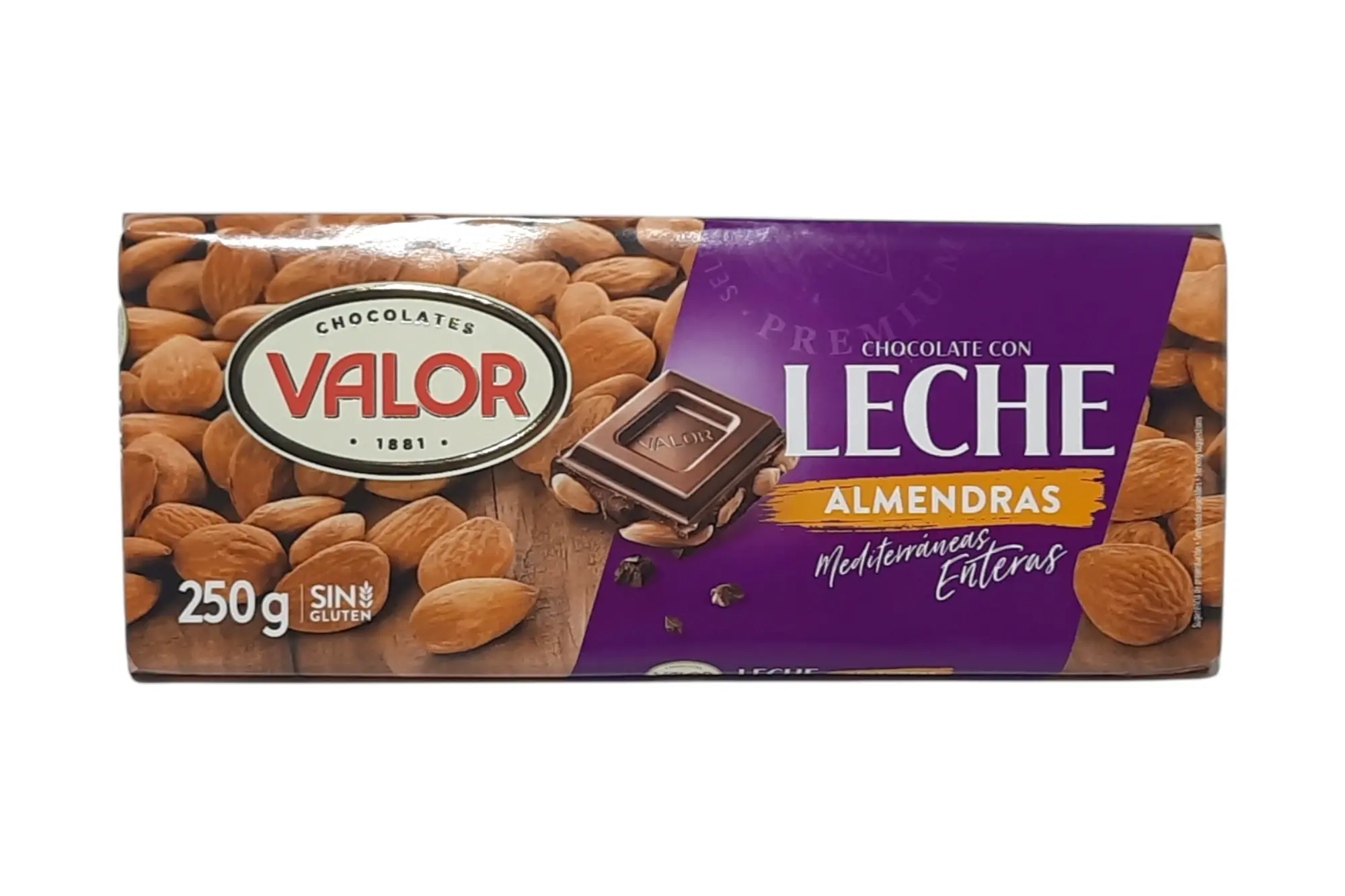 CHOCOLATE VALOR CON LECHE Y ALMENDRA 250 GR