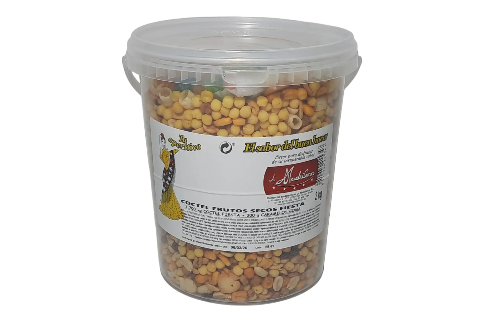 CUBO REVUELTO FRUTOS SECOS + GOLOSINAS LA MADRILEÑA 2KG