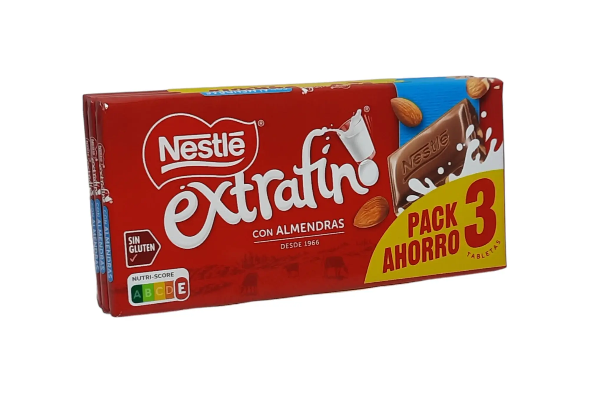 PACK 3 CHOCOLATE NESTLE EXTRAFINO CON ALMENDRAS