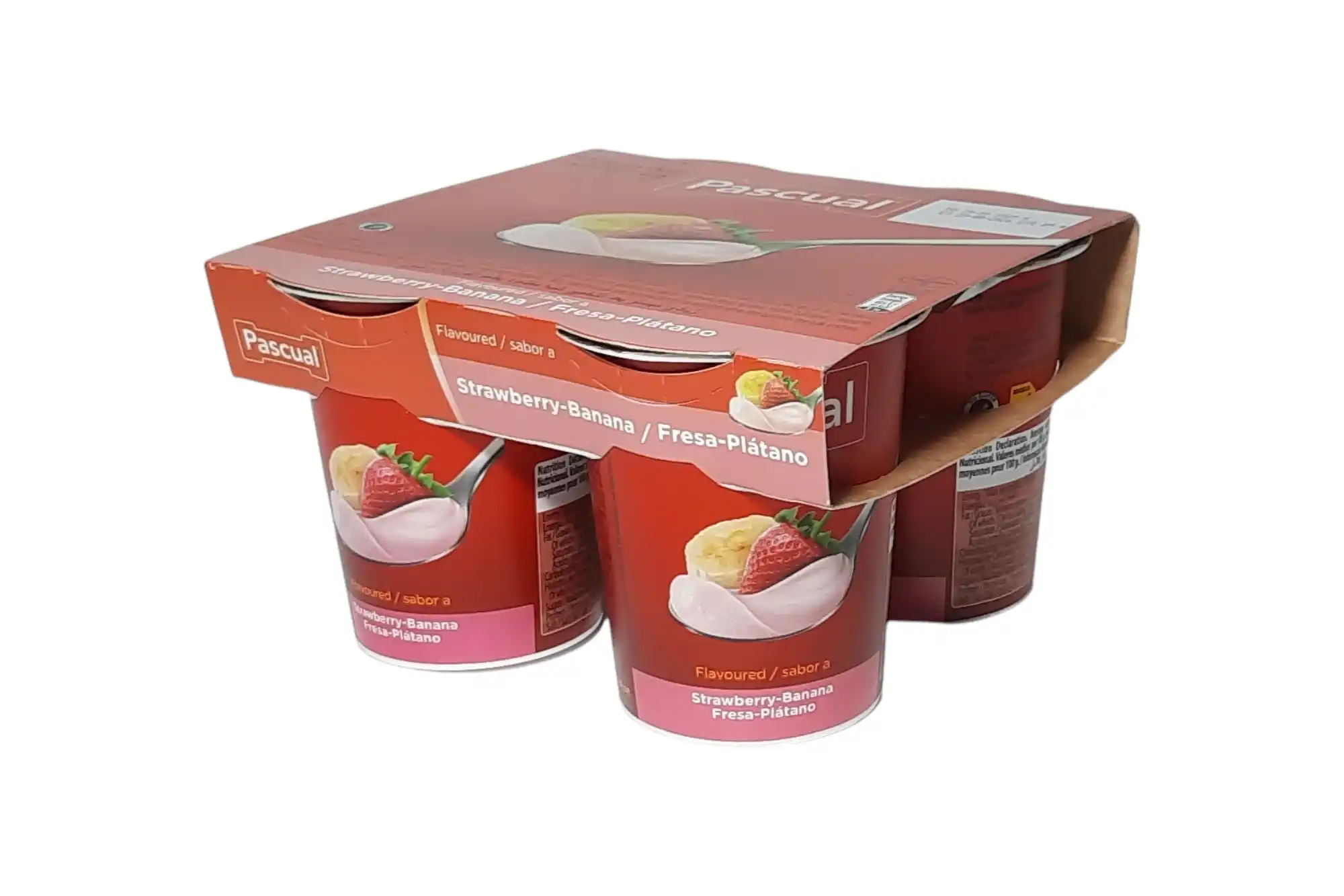PAQUETE YOGUR FRESA PLATANO PASCUAL 4 UNIDADES