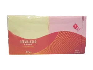 SERVILLETAS BICOLOR 1 CAPA 160 UNIDADES